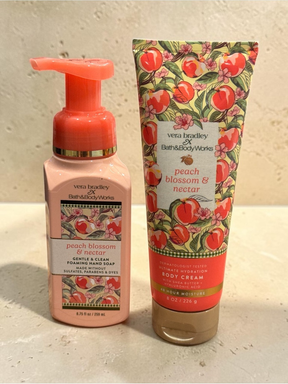 NWT Peach Blossom & Nectar Hand Soap & Body Cream